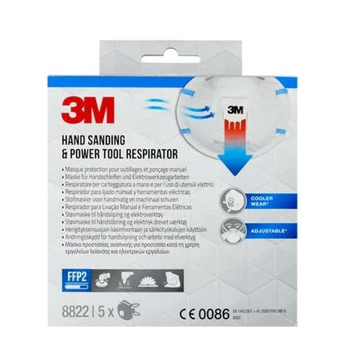 CAJA 5 MASCARILLAS RESPIRADORAS 8822-5 FFP2 CON V&Aacute;LVULA 3M 7100328975 (Espera 4 dias)