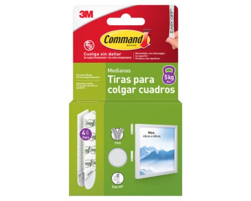BLISTER TIRAS ADHESIVAS MEDIANAS PARA CUADROS HASTA 5KG COMMAND™ 17204WHI-4-ISP 3M 7100336967 (Espera 4 dias)-SX30 BLISTER TIRAS ADHESIVAS MEDIANAS PARA CUADROS HASTA 5KG COMMAND™ 17204WHI-4-ISP 3M 7100336967 (Espera 4 dias)