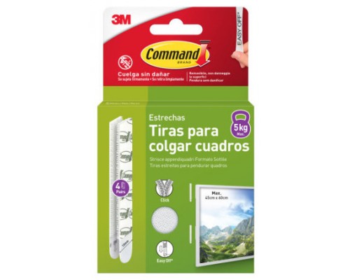 BLISTER TIRAS ADHESIVAS ESTRECHAS PARA CUADROS HASTA 5KG COMMAND 17207WHI-4-ISP 3M 7100337206 (Espera 4 dias)-SX30 BLISTER TIRAS ADHESIVAS ESTRECHAS PARA CUADROS HASTA 5KG COMMAND 17207WHI-4-ISP 3M 7100337206 (Espera 4 dias)