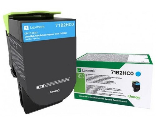 Lexmark CS/CX 417, 517 Cartucho de toner cian Alto Rendimiento Retornable