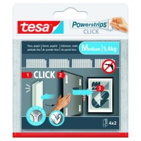 BLISTER TIRAS ADHESIVAS CUELGA OBJETOS POWERSTRIPS CLIK 5,4KG 4 PARES 80x20MM "M" TESA 77721-00001-00 (Espera 4 dias)