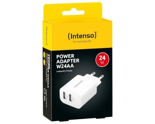 Intenso | Cargador pared W24AA|2xUSB-A|blanco