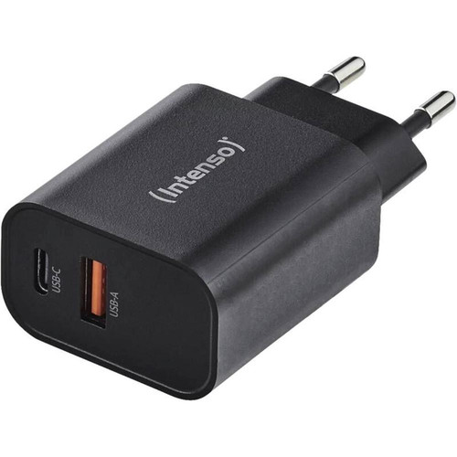 Intenso | Cargador pared W30AC|USB-A y C Negro-IA36 Intenso | Cargador pared W30AC|USB-A y C Negro