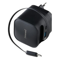Intenso Cargador GaN W65ACIC retráctil Negro-IA35 Intenso Cargador GaN W65ACIC retráctil Negro
