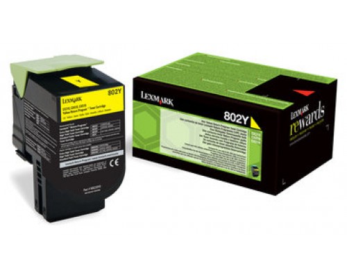 LEXMARK 802Y Toner Retornable Amarillo(1k)