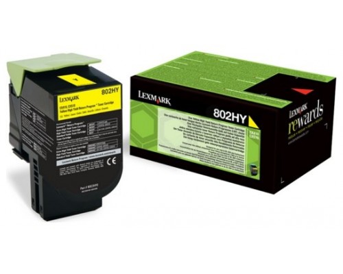 Lexmark 802HYE Cartucho Corporativo amarillo alto rendimiento (3.000 pag.)