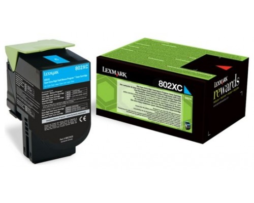 Lexmark 802XCE Cartucho Corporativo cian Extra Alto Rendimiento (4.000 pag.)