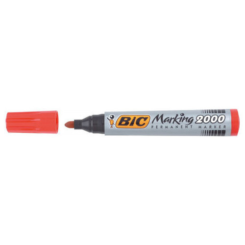 BIC Marcador permantente Marking 2000 punta conica trazo 1,7mm rojo-IR45 BIC Marcador permantente Marking 2000 punta conica trazo 1,7mm rojo