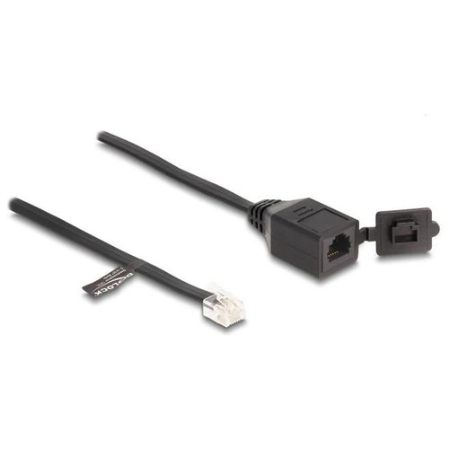 Delock Cable RJ11 macho a RJ11 hembra con tapa-IA24 Delock Cable RJ11 macho a RJ11 hembra con tapa