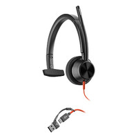 HP Poly Auriculares monoaurales Poly Blackwire 3315 USB-C + Conector de 3,5 mm + Adaptador USB-C/A (Espera 4 dias)