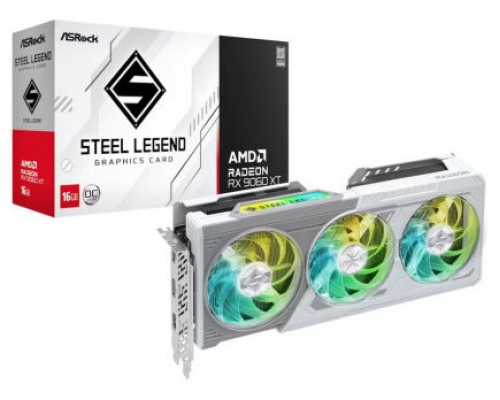 VGA ASROCK RX9060XT SL 16GO,AMD,RX9060XT,16GB,GDDR6,128BIT,2HDMI+2DP (3 VENTILADORES) (Espera 4 dias)