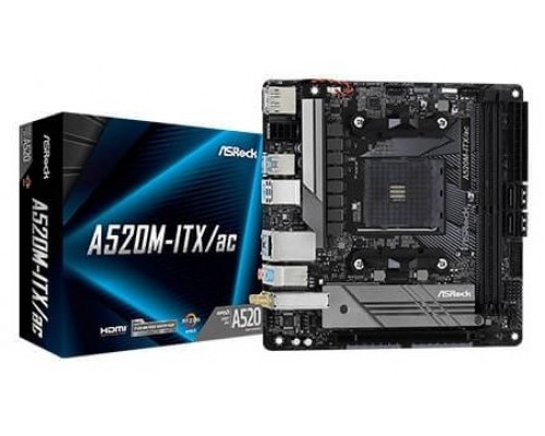 PLACA ASROCK A520M-ITX/AC AMD AM4 2DDR4 HDMI PCIE3.0