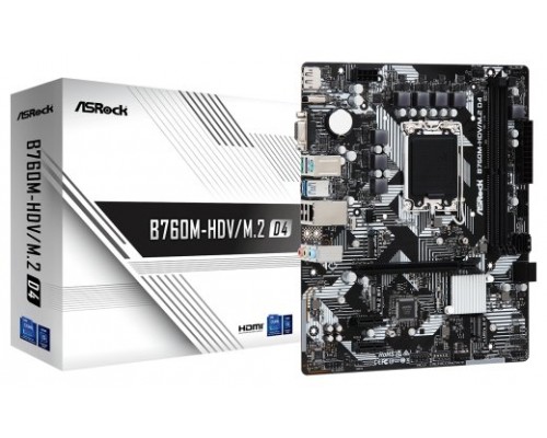 Asrock B760M-HDV/M.2 D4 Intel B760 LGA 1700 micro ATX (Espera 4 dias)