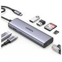 UGREEN HUB 7 EN 1, 2USB3.0, LECTORTARJETA, MICROSD, RJ45 ETHERNET GGBT1000MBPS, USB C100W (Espera 4 dias)-SX30 UGREEN HUB 7 EN 1, 2USB3.0, LECTORTARJETA, MICROSD, RJ45 ETHERNET GGBT1000MBPS, USB C100W (Espera 4 dias)