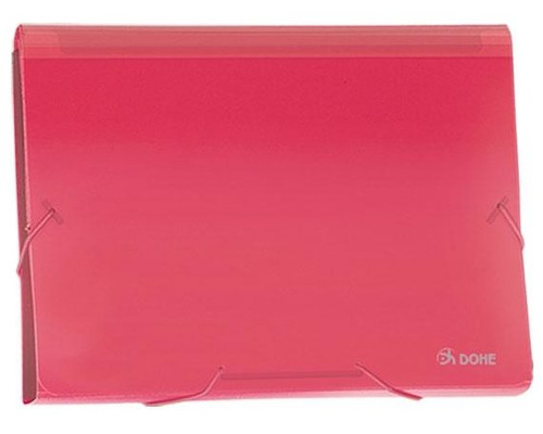 DOHE Clasificador acordeon PP A4 traslucido rojo-IR31 DOHE Clasificador acordeon PP A4 traslucido rojo