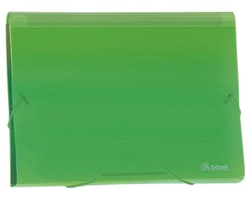 DOHE Clasificador acordeon PP A4 traslucido verde-IR31 DOHE Clasificador acordeon PP A4 traslucido verde
