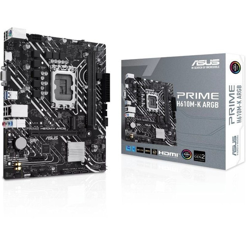 PLACA ASUS PRIME H610M-K ARGB INTEL1700 2DDR5 HDMI/VGA