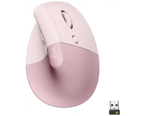 LOGITECH Raton Inalambrico 6 botones Ergonomico, Vertical, Videojuegos color Rosa