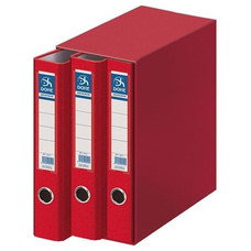 DOHE Modulo 3 archivadores lomo estrecho folio rojo