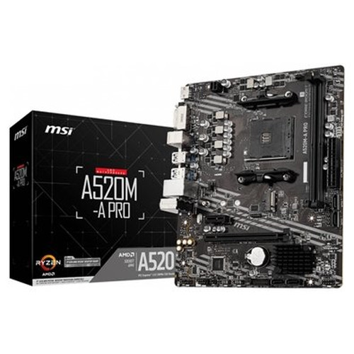 AMD A520, 2x DDDR4, VGA, DVI-D, HDMI, SATA III, M.2,