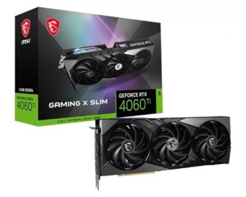 VGA MSI RTX 4060 TI GAMING X SLIM 16G,NV,RTX4060TI,GDDR6,16GB,128BIT,HDMI+3DP (3 VENTILADORES) (Espera 4 dias)