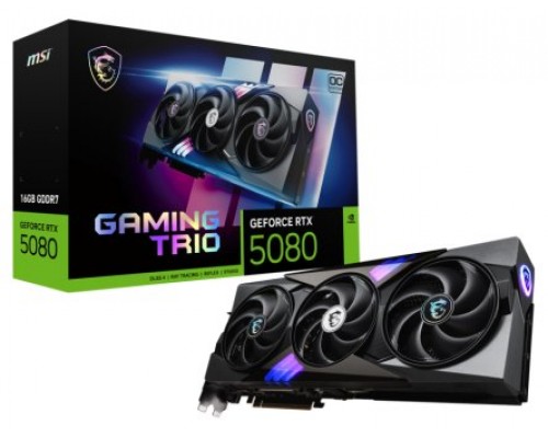 MSI GAMING GEFORCE RTX 5080 16G TRIO OC tarjeta gráfica NVIDIA 16 GB GDDR7 (Espera 4 dias)