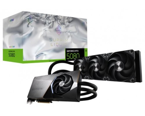 MSI SUPRIM GEFORCE RTX 5080 16G LIQUID SOC tarjeta gráfica NVIDIA 16 GB GDDR7 (Espera 4 dias)