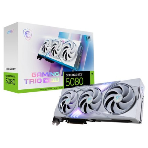 MSI GAMING GEFORCE RTX 5080 16G TRIO OC WHITE tarjeta gráfica NVIDIA 16 GB GDDR7 (Espera 4 dias)-SX20 MSI GAMING GEFORCE RTX 5080 16G TRIO OC WHITE tarjeta gráfica NVIDIA 16 GB GDDR7 (Espera 4 dias)
