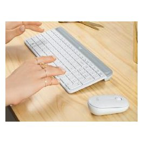 TECLADO Y MOUSE LOGITECH WIRELESS MK470 SLIM WHITE