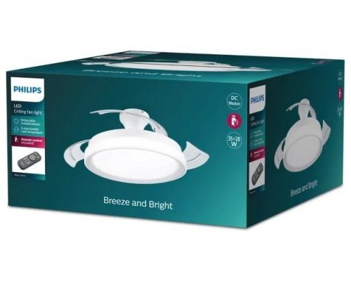 PHILIPS Ventilador techo Luz Bliss DC 28w Blanco
