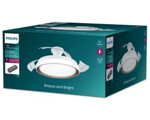 PHILIPS Ventilador techo Luz Bliss DC 28w Gold