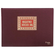DOHE Libro registro de socios SRL forrado tela 100h numeradas folio apaisado