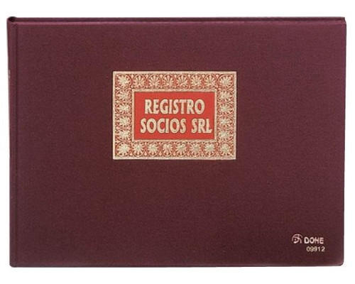 DOHE Libro registro de socios SRL forrado tela 100h numeradas folio apaisado