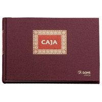 DOHE Libro de caja forrado tela 100h numeradas cuarto apaisado