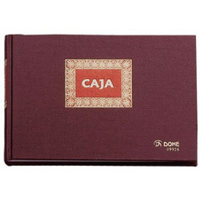 DOHE Libro de caja forrado tela 100h numeradas cuarto apaisado