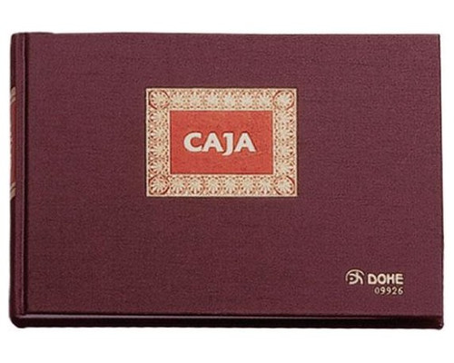 DOHE Libro de caja forrado tela 100h numeradas cuarto apaisado