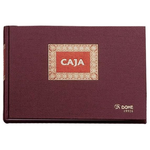 DOHE Libro de caja forrado tela 100h numeradas cuarto apaisado