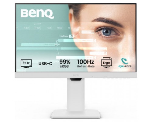 MONITOR BENQ GW2486TC 23.8” IPS 1080P, FHD, USB-C (65W),  100HZ, EYE-CARE, ERGONÓMICO, HUB USB,  99% SRGB, HDMI, DP,TÜV, BLANCO (Espera 4 dias)