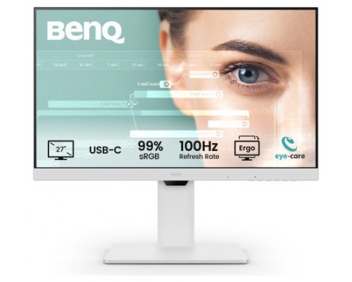 MONITOR BENQ GW2786TC 27” IPS 1080P, FHD, USB-C (65W),  100HZ, EYE-CARE, ERGONÓMICO, HUB USB,  99% SRGB, HDMI, DP, TÜV, BLANCO (Espera 4 dias)