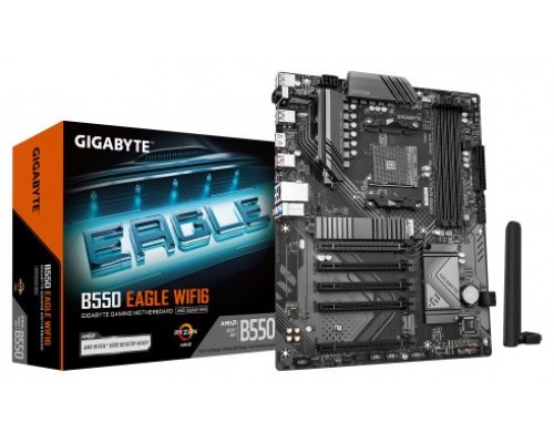 GIGABYTE B550 EAGLE WIFI6 Placa base - Procesadores AMD Ryzen serie 5000 G, VRM de 10+3+1 fases, hasta 3200 MHz DDR4, 1xPCIe 4.0 + 1xPCIe 3.0 M.2, LAN 1GbE, WIFI 6, USB 3.2 Gen 2 (Espera 4 dias)