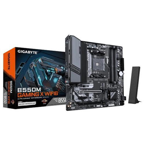GIGABYTE B550M GAMING X WIFI6 Placa base - Procesadores AMD Ryzen 5000, VRM de 5+3 fases, hasta 3200 MHz DDR4, 1x M.2 PCIe 4.0 + 1x M.2 PCIe 3.0, Wi-Fi 6, LAN 1 GbE, USB 3.2 Gen 1 (Espera 4 dias)-SX20 GIGABYTE B550M GAMING X WIFI6 Placa base - Procesadores AMD Ryzen 5000, VRM de 5+3 fases, hasta 3200 MHz DDR4, 1x M.2 PCIe 4.0 + 1x M.2 PCIe 3.0, Wi-Fi 6, LAN 1 GbE, USB 3.2 Gen 1 (Espera 4 dias)