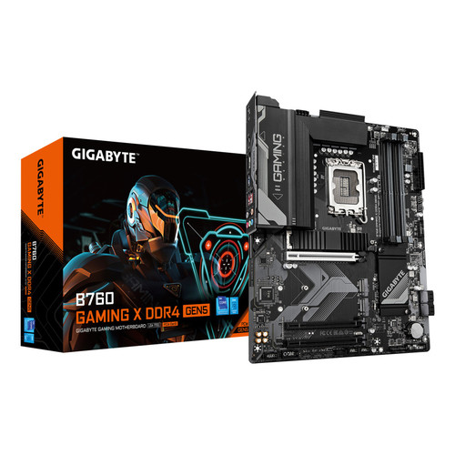 GIGABYTE B760 GAMING X DDR4 GEN5 Placa Base &ndash; Compatible con procesadores Intel Core 14ᵃ generaci&oacute;n, VRM de 8+1+1 fases, hasta 5333 MHz DDR4 (OC), 3xPCIe 4.0 M.2, LAN 2.5GbE, USB 3.2 Gen 2 (Espera 4 dias)