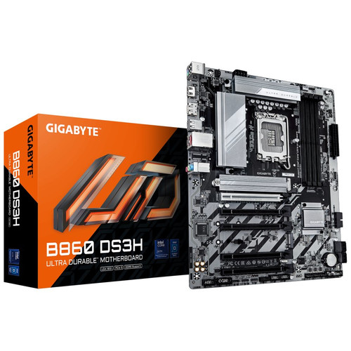 GIGABYTE B860 DS3H Placa base - CPUs Intel Core Ultra, VRM de 8+1+2+2 fases, hasta 9066MHz DDR5, 1xPCIe 5.0 + 1xPCIe 4.0 M.2, LAN 2,5 GbE, USB 3.2 Gen 2x2 (Espera 4 dias)