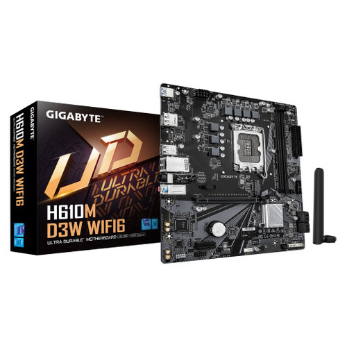 GIGABYTE H610M D3W WIFI6 Placa Base - Compatible con procesadores Intel Core de 14&ordf; generaci&oacute;n, VRM de 5+1+1 fases, hasta 5600MHz DDR4, 1xPCIe 3.0 M.2, Wi-Fi 6, LAN 1GbE, USB 3.2 Gen 1 (Espera 4 dias)