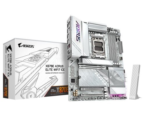 PLACA GIGABYTE X870E A ELITE WIFI7 ICE (BLANCO),AMD,AM5,X870E,4DDR5,256GB,1HDMI+1FHDMI+2USB4,4SATA3+4M.2,2.5GBLAN+WIFI7+BT5.4,6USB3.2+TB,ATX (Espera 4 dias)