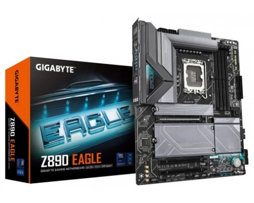 GIGABYTE Z890 EAGLE Placa Base - Compatible con CPUs Intel Core Ultra (Serie 2), VRM de 14+1+2 fases, hasta 8800MHz DDR5 (OC), 1x PCIe 5.0 M.2 + 3x PCIe 4.0 M.2, LAN de 2,5GbE, USB4 (Espera 4 dias)