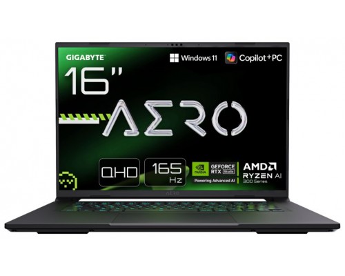 GIGABYTE PORTATIL AERO X16 2WHA3ESC64AH,AMD RYZEN AI 9 HX 370,32GB DDR5,SSD 1TB,16" QHD+ 165HZ,RTX5070/8GB,W11 HOME (Espera 4 dias)