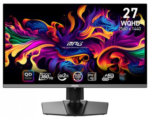 MSI MPG 271QRX QD-OLED pantalla para PC 67,3 cm (26.5") 2560 x 1440 Pixeles Wide Quad HD QDOLED Negro (Espera 4 dias)