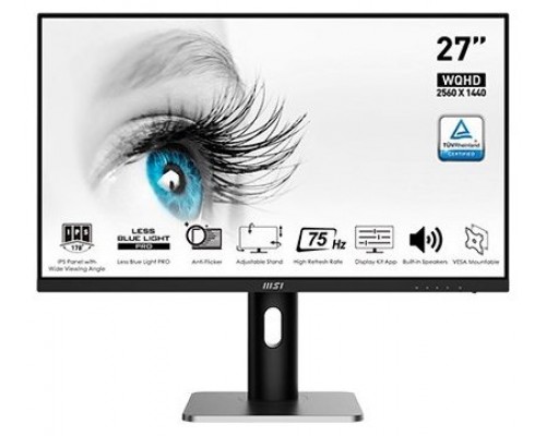 MSI PRO MP273QP pantalla para PC 68,6 cm (27") 2560 x 1440 Pixeles Wide Quad HD LED Negro, Plata (Espera 4 dias)