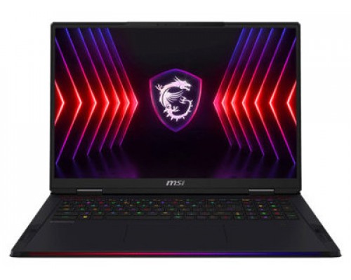 MSI PORTATIL RAIDER 18 HX A14VHG-263ES. 18" UHD+ IPS 120HZ. INTEL CORE I9-14900HX. RTX 4080 12GB. 32GB (16X2) LPDDR5. 2TB SSD. WIN 11 HOME ADV. (Espera 4 dias)